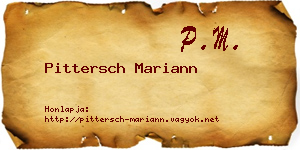 Pittersch Mariann névjegykártya