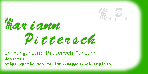 mariann pittersch business card